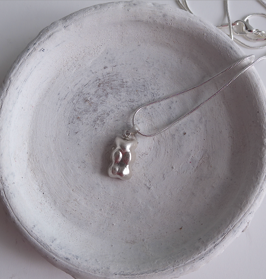 Hallmarked Solid Silver Inspired Gummy Bear Necklace