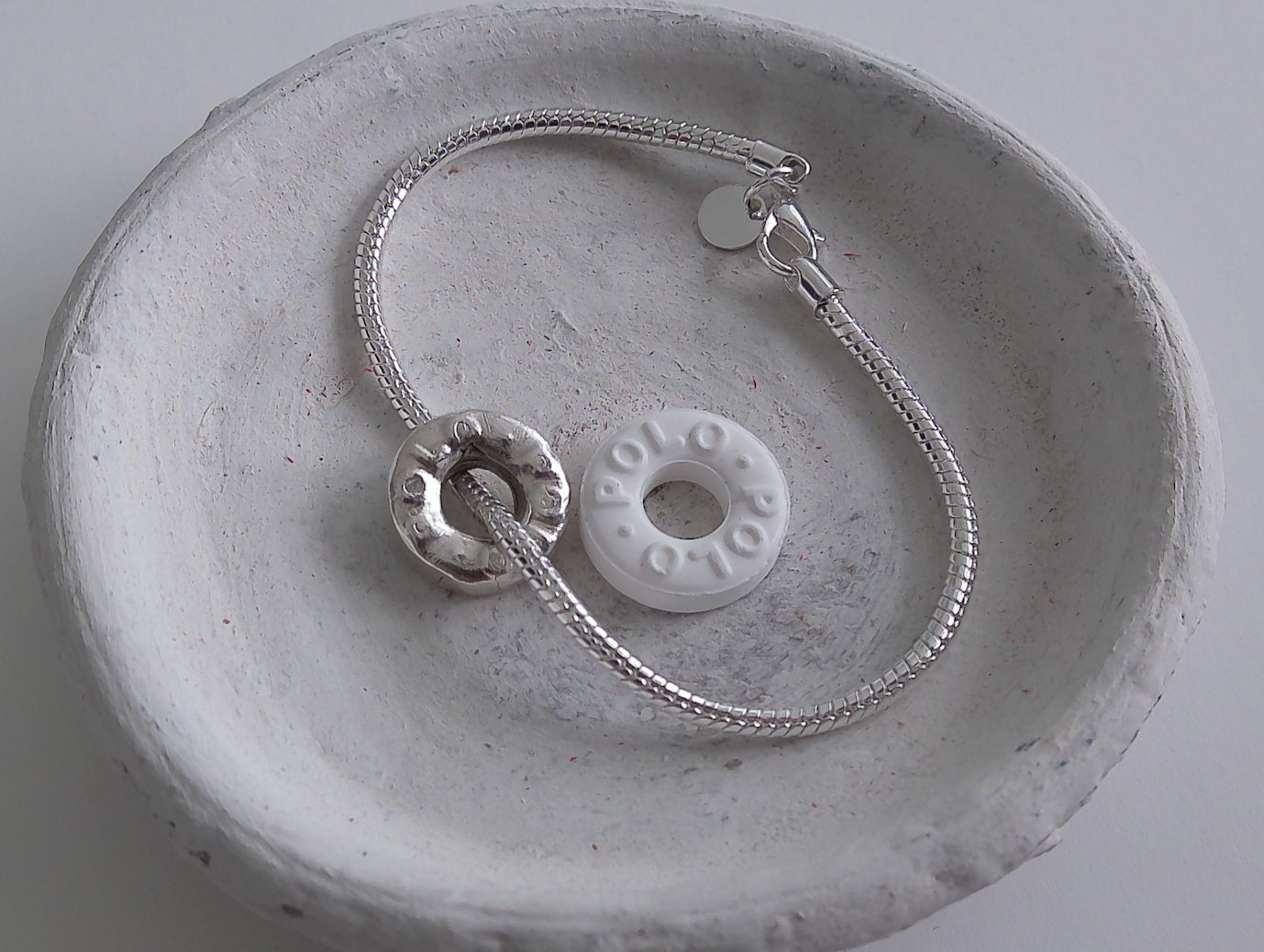 Hallmarked Solid Silver Polo Mint Bracelet