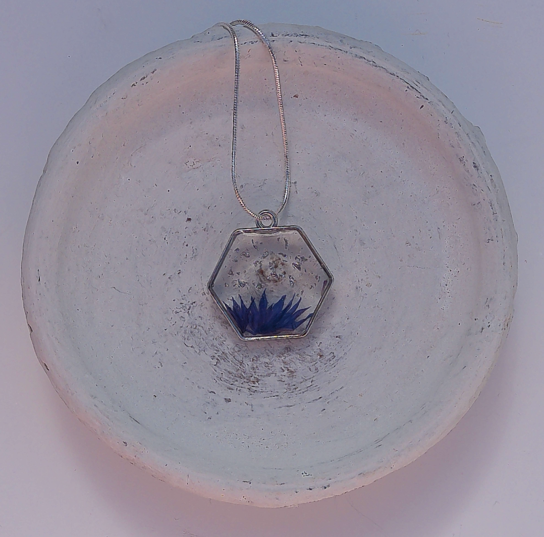 Cornflower Hexagon Pendant