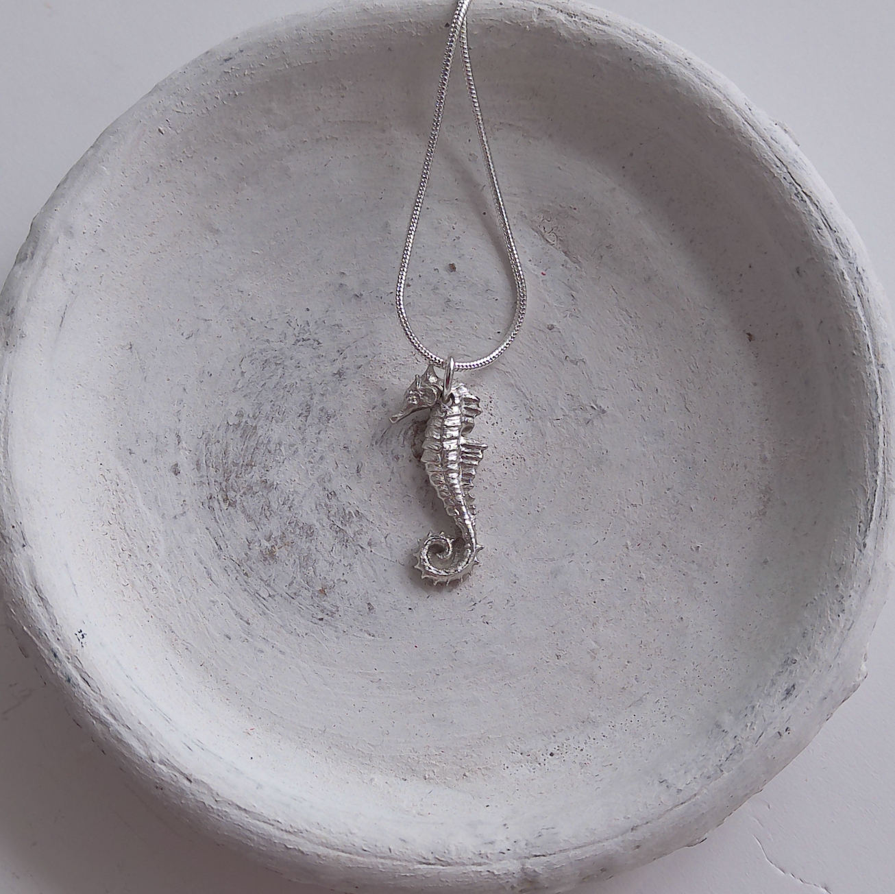 Solid Silver Seahorse Necklace