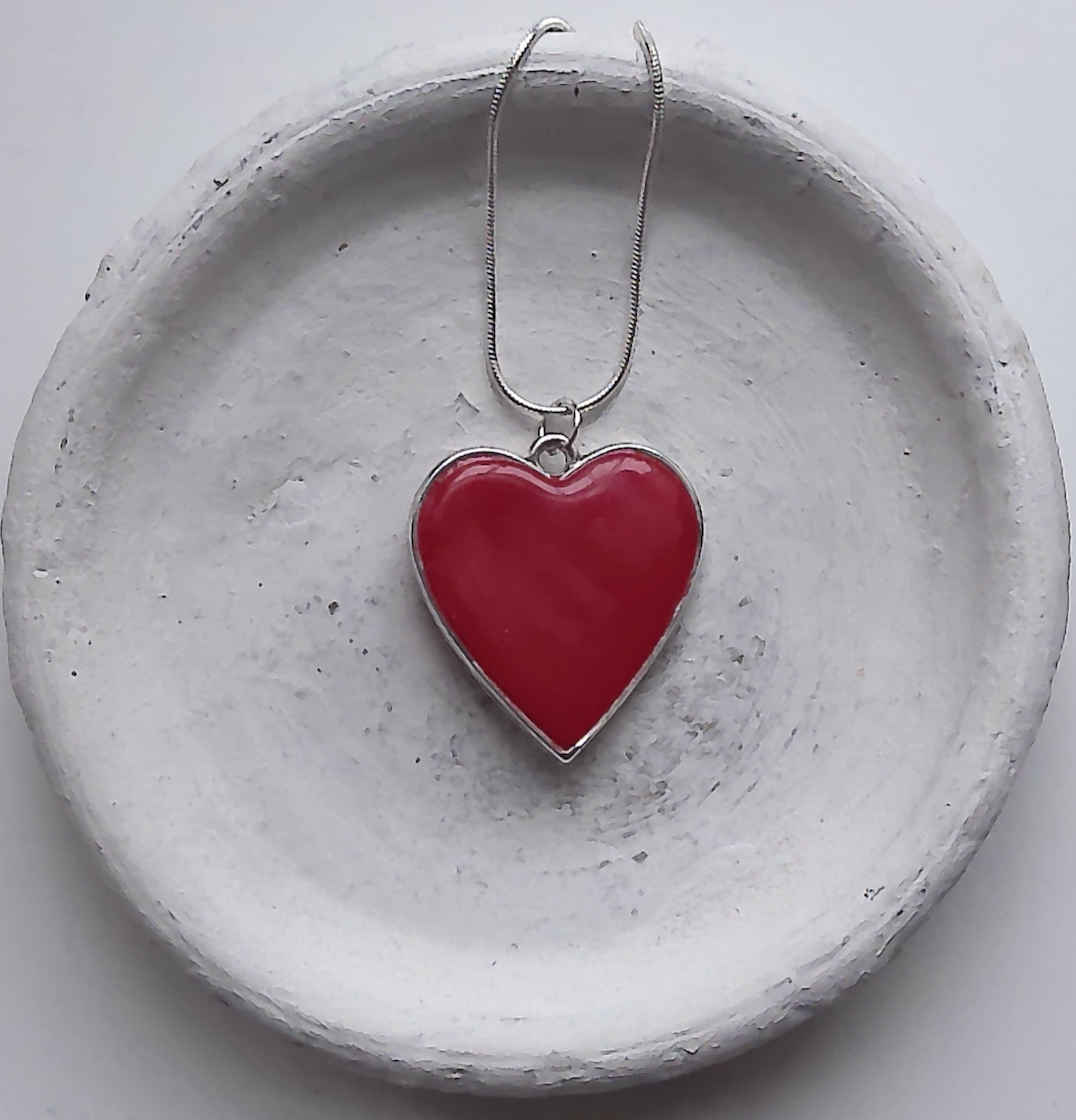 Red Resin Heart Necklace